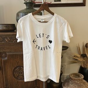 Let’s Travel White Graphic T-Shirt